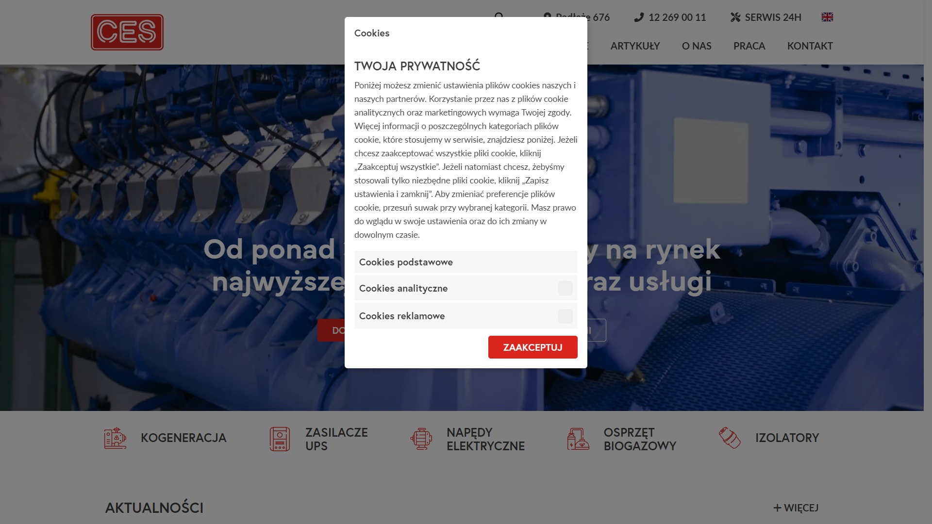 Consent Mode Popup - CES - strona z silnikiem ICEberg CMS 5 zrealizowana przez Krakweb